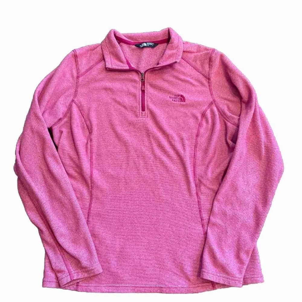 The North Face 1/4 Zip Pullover Women's Large Pink Mock Neck